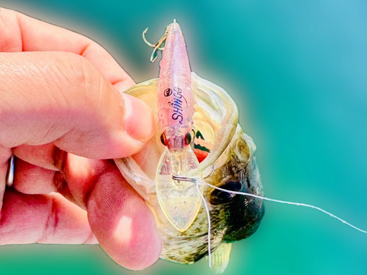 夫がベビーシャッドで釣った琵琶湖の15cmくらいのブラックバスです。